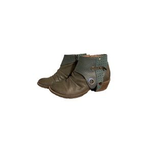 Wanda Panda Green Leather Moto Booties - Women’s Size 37